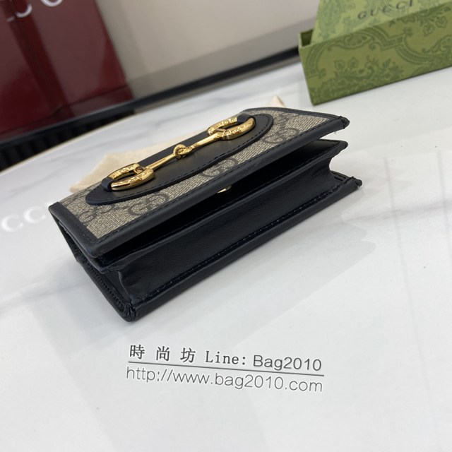 Gucci專櫃古馳最新款Horsebit 1955系列卡包零錢包卡夾 jh2191型號：621887